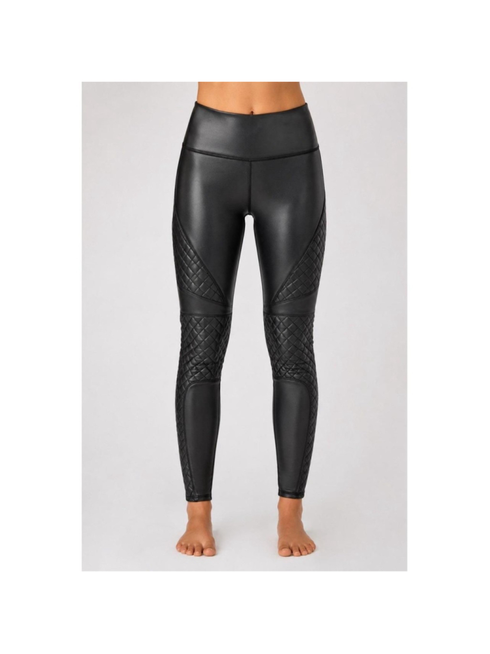 Women's SPANX SPANXshape Black Faux Leather Moto Leggings Size Large